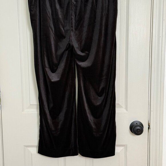 Old Navy Wide Leg Pants Womens Large Black Velvet Fall Winter Whimsigoth Witchy - Picture 5 of 14